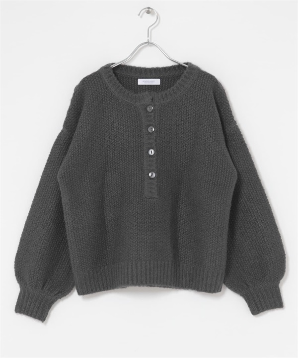 亨利領針織衫(灰色-FREE-GRAY)