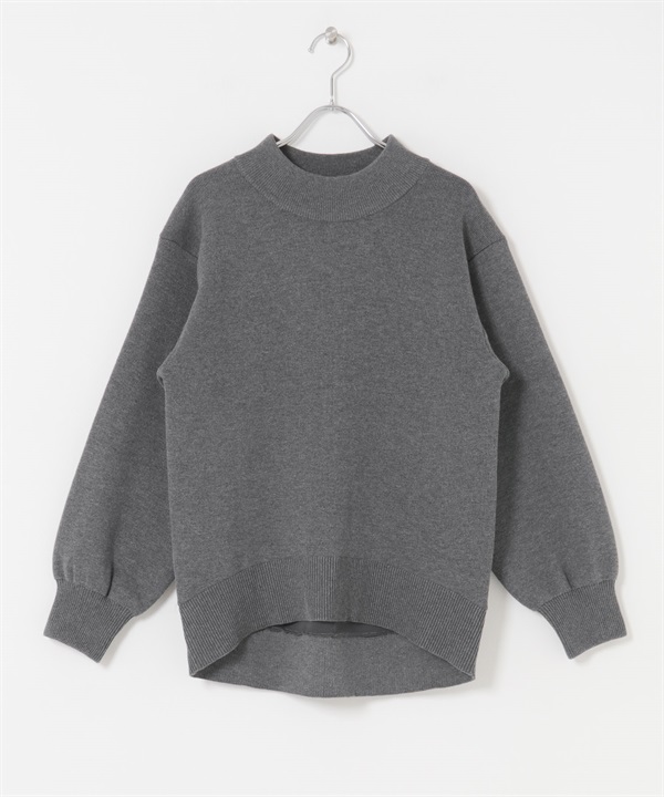 微高領休閒針織衫(炭灰色-FREE-CHARCOAL GRAY)