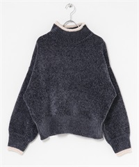 雪尼爾紗高領針織衫(炭灰色-FREE-CHARCOAL GRAY)