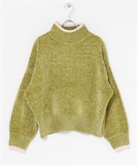 雪尼爾紗高領針織衫(開心果綠-FREE-其他綠色)