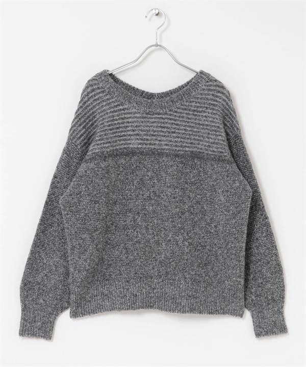 2WAY領型針織衫(灰色系-FREE-GRAY)