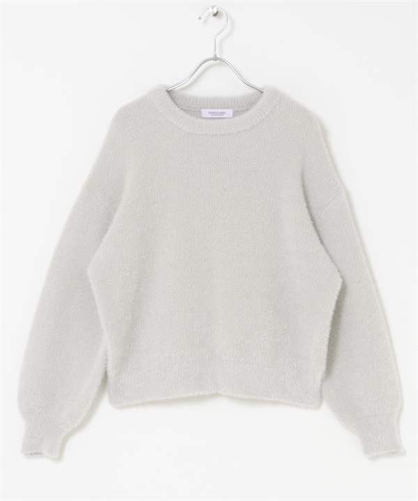 羽毛紗雙面針織衫(淺灰色-FREE-LIGHT GRAY)