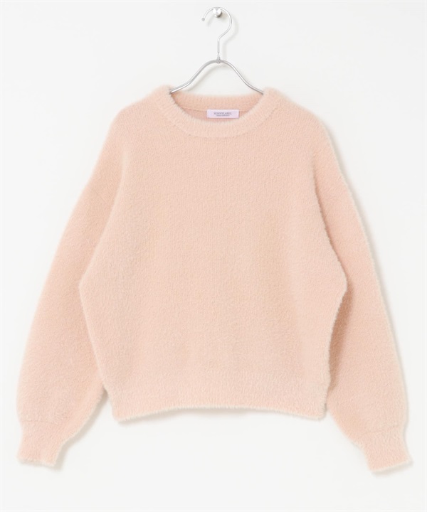 羽毛紗雙面針織衫(淺粉紅色-FREE-LIGHT PINK)