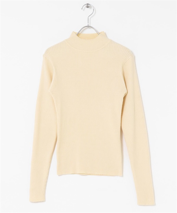 可機洗羅紋高領針織衫(象牙白-FREE-IVORY)