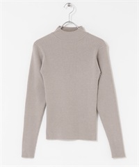 可機洗羅紋高領針織衫(灰色-FREE-GRAY)