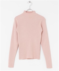 可機洗羅紋高領針織衫(粉紅色-FREE-PINK)