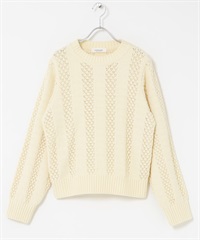 絲絨雪尼爾紗鏤空針織衫(米色-FREE-OFF WHITE)