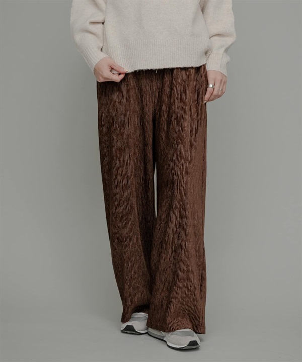 絲絨百褶輕便長褲