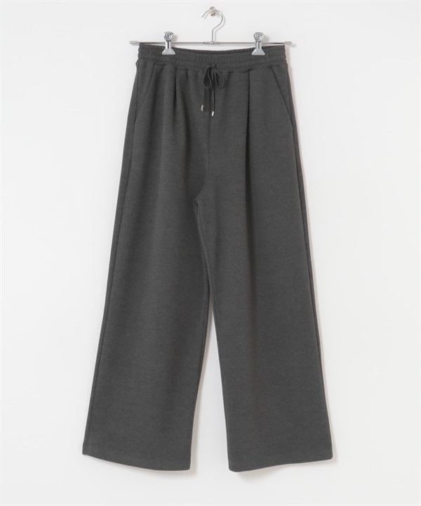 起毛單褶輕便長褲(炭灰色-FREE-CHARCOAL GRAY)