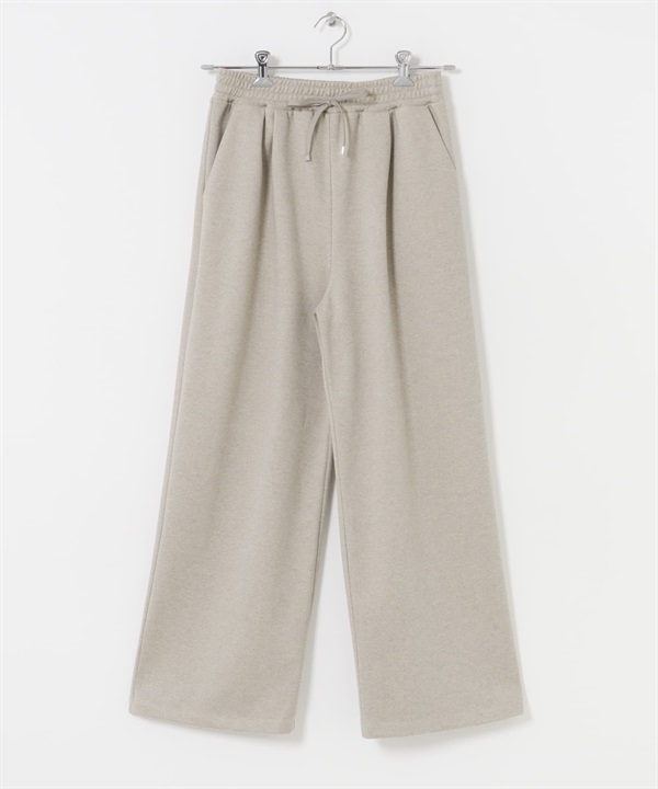 起毛單褶輕便長褲(膚色-FREE-BEIGE)