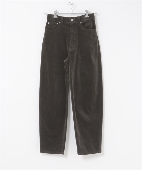 燈芯絨弧線剪裁長褲(炭灰色-36-CHARCOAL GRAY)