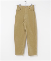 燈芯絨弧線剪裁長褲(膚色-36-BEIGE)