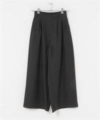 可機洗寬版打褶輕便長褲(黑色-36-BLACK)