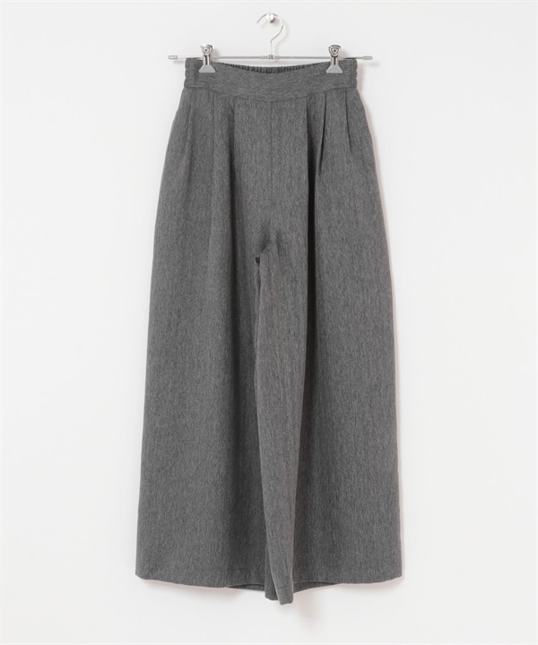 可機洗寬版打褶輕便長褲(灰色-36-其他灰色)