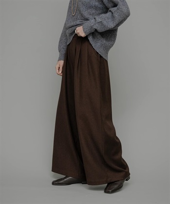 可機洗寬版打褶輕便長褲