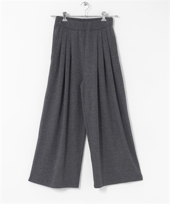 裏起毛彈性打褶輕便長褲(炭灰色-38-CHARCOAL GRAY)