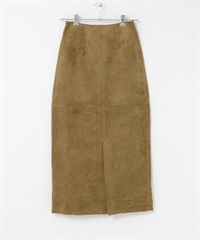 仿麂皮長裙(膚色-36-BEIGE)