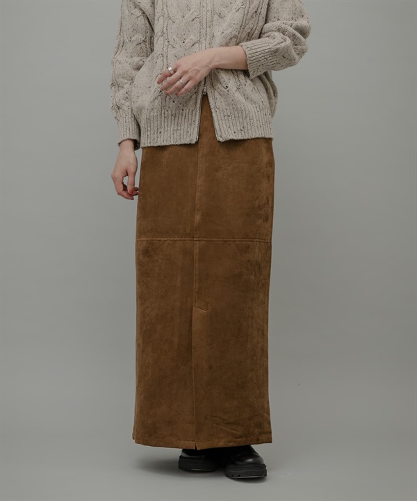 仿麂皮長裙