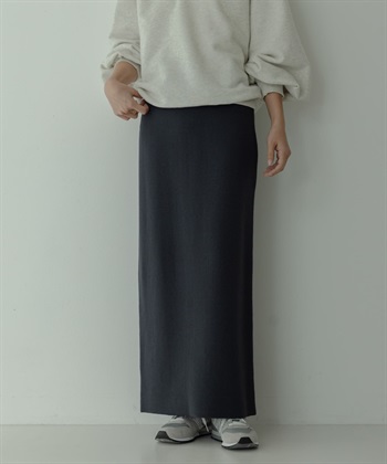 防起毛球米蘭羅紋針織直筒裙