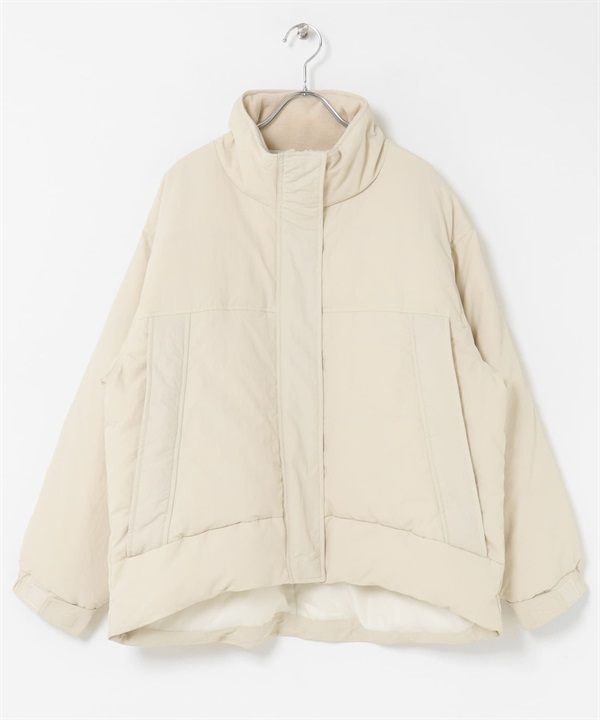 防潑水立領羽絨外套(亞麻色-FREE-其他白色)