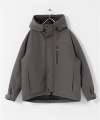 防潑水連帽羽絨外套(炭灰色-FREE-CHARCOAL GRAY)