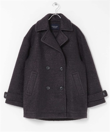 仿羊毛捲毛絨繭型大衣(炭灰色-FREE-CHARCOAL GRAY)