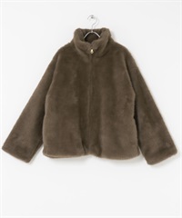 仿皮草夾克(棕色-FREE-BROWN)