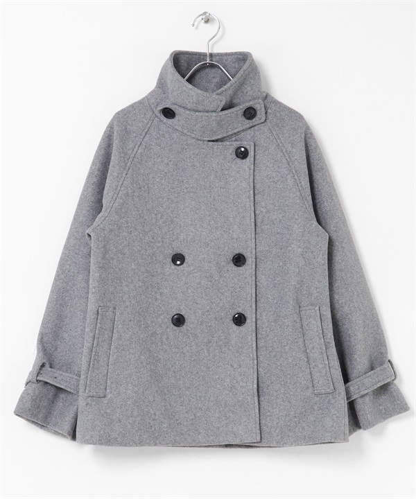 麥爾登針織立領大衣(灰色-FREE-GRAY)