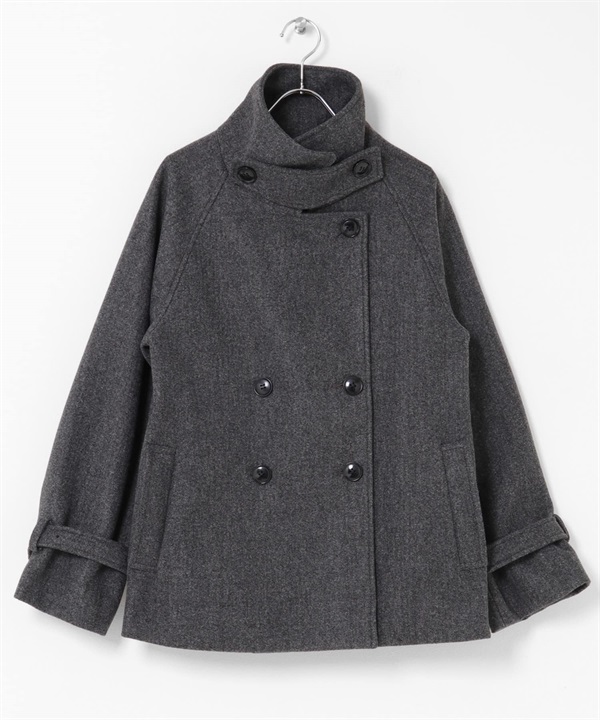 麥爾登針織立領大衣(炭灰色-FREE-CHARCOAL GRAY)