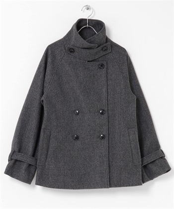 麥爾登針織立領大衣(炭灰色-FREE-CHARCOAL GRAY)