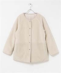 雙面穿絨毛防潑水絎縫大衣(象牙白-FREE-IVORY)