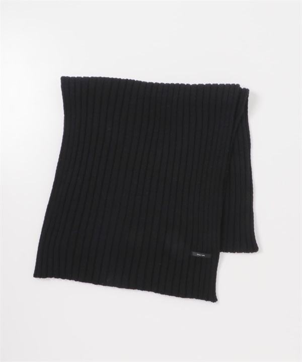 羅紋針織圍巾(黑色-one-BLACK)