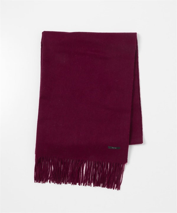 寬版羊毛圍巾(酒紅色-one-BORDEAUX)
