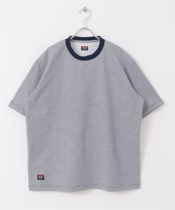 【別注】NANGA×EKAL / 吸水速乾橫紋T恤(白色x藏青色-M-其他藍色)