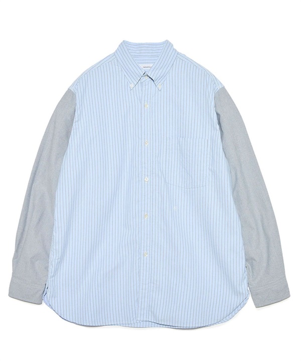 nanamica / Button Down Stripe Storm Shirt(Navy-S-其他藍色)