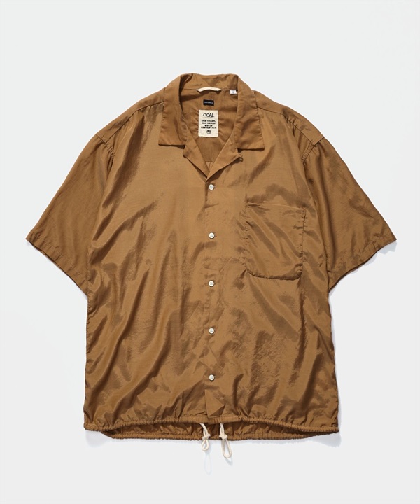 nanamica / Open Collar S/S Shirt 開領寬版襯衫(棕色-M-BROWN)