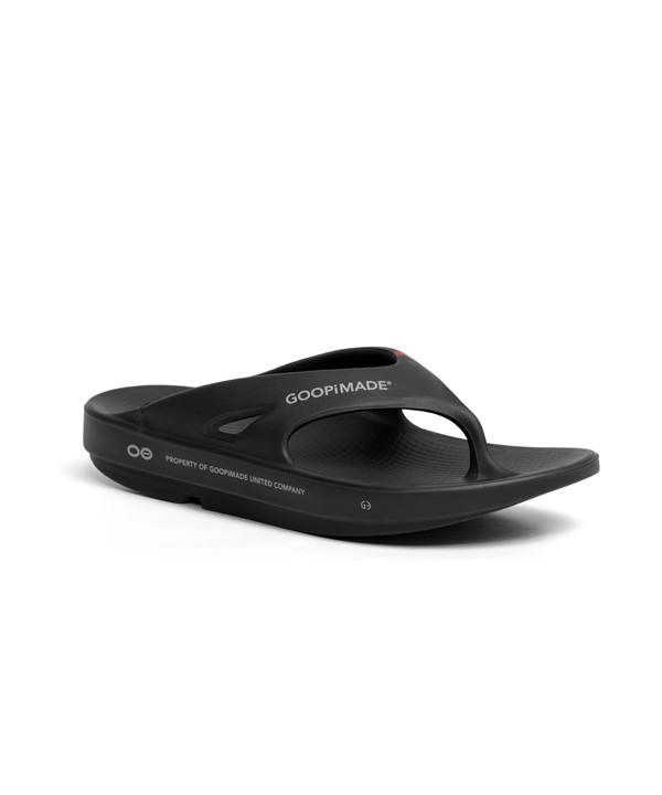 OOFOS / Ooriginal M1000 紓壓夾腳拖鞋 GOOPiMADE聯名款(黑色-US 8 (26cm)-BLACK)