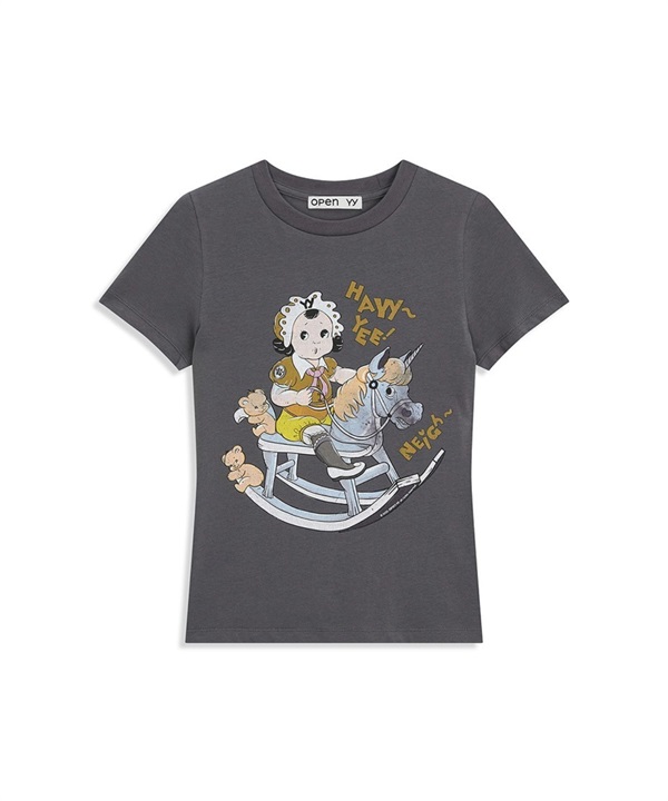 OPEN YY / ROCKING BABY TEE(炭灰色-S-CHARCOAL GRAY)