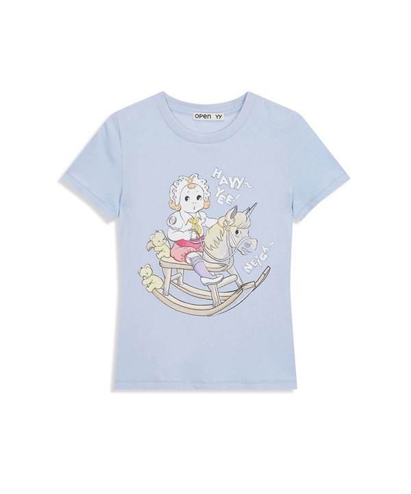 OPEN YY / ROCKING BABY TEE(藍色-S-LIGHT BLUE)