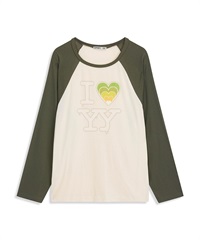 OPEN YY / I LOVE YY RAGLAN TEE(綠色-S-LIGHT KHAKI)