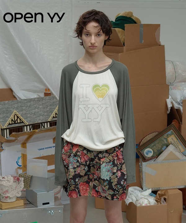 OPEN YY / I LOVE YY RAGLAN TEE