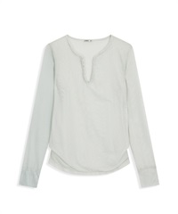 OPEN YY / MESH HOOK HENLEY LONG SLEEVE(薄荷綠-S-MINT)