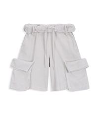 OPEN YY / ROLLED WAIST WAFFLE CARGO SHORTS(淺灰色-S-LIGHT GRAY)