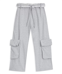 OPEN YY / ROLLED WAIST SWEAT CARGO PANTS(灰色-S-GRAY)