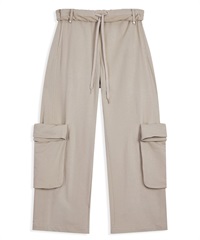 OPEN YY / ROLLED WAIST SWEAT CARGO PANTS(膚色-S-BEIGE)