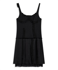 OPEN YY / FLAPPER PLEATS DRESS(黑色-S-BLACK)