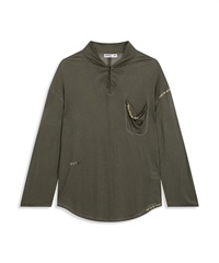 OPEN YY / HOOK HENLEY STITCH TOP(卡其綠-S-KHAKI)