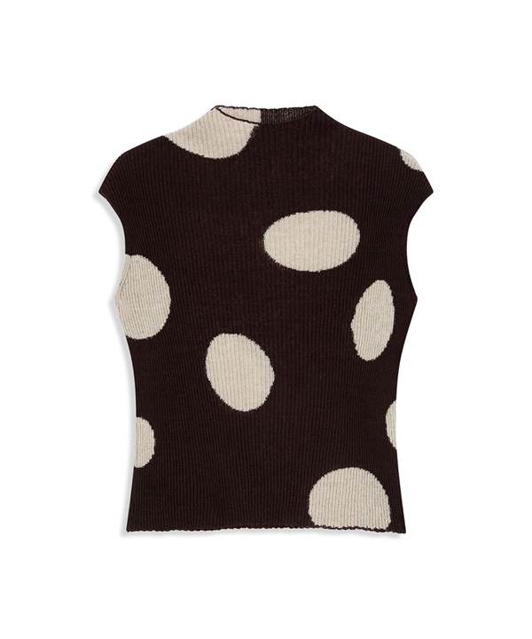 OPEN YY / RIBBED DOT TOP(棕色-S-BROWN)