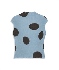 OPEN YY / RIBBED DOT TOP(灰藍色-S-其他藍色)