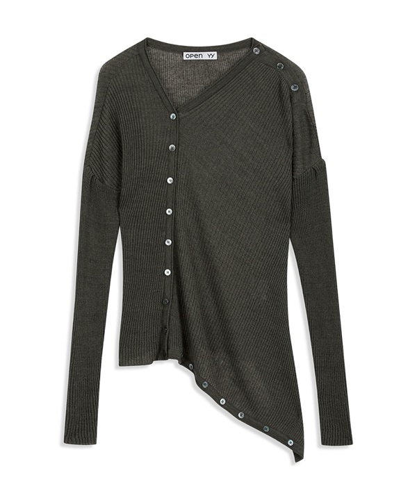 OPEN YY / CONVERTIBLE DRAPE CARDIGAN(深橄欖綠-S-OLIVE)